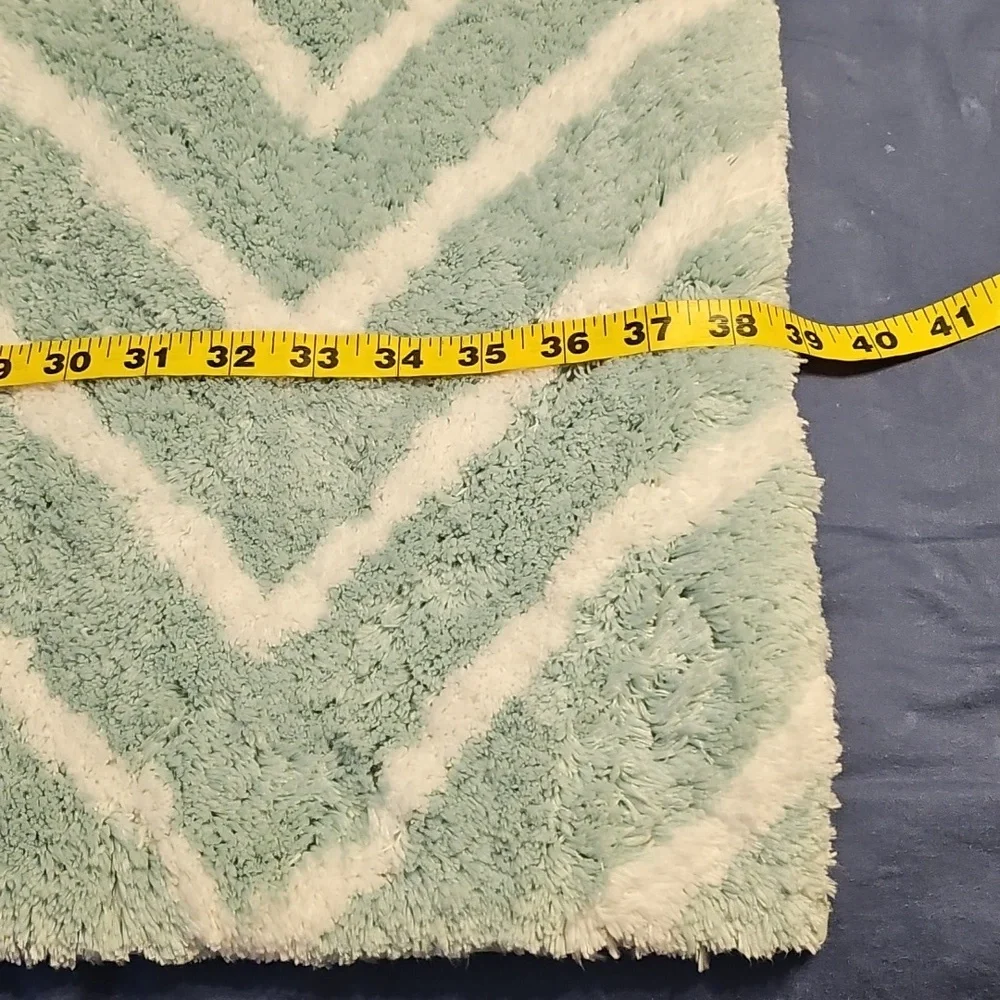 Apt. 9 Chevron Mint Green and White Bath Rug